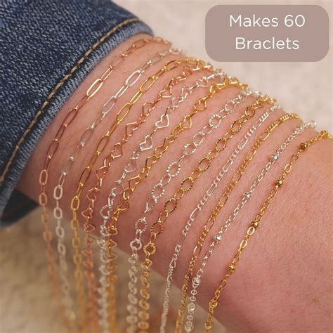 Permanent Jewelry Starter Kit - 60 Bracelet Kit - 12 Different Chain ...