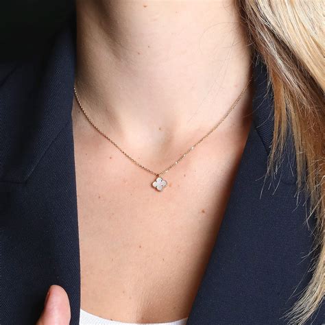 Van Cleef & Arpels Sweet Alhambra mother of pearl and gold necklace
