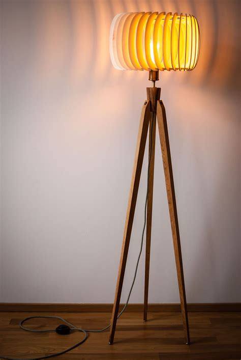 Tripod Floor Lamp Tripod Retro 60s-70s Design Wood Floor Lamp Wood ...