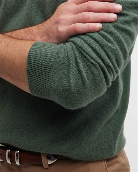 Neiman Marcus Cashmere Collection Men's Cashmere Quarter-Zip Sweater ...