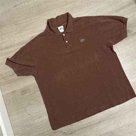 Lacoste Brown polo tee Size L OFFERS ARE WELCOMED🦦‼️ - Depop
