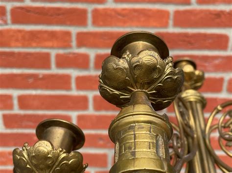 Antique Gothic Revival Bronze 13 Candle Table or Floor Candelabra with ...