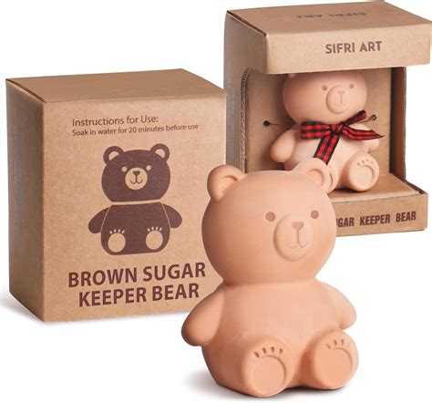 Amazon.com | Sifri Art Brown Sugar Keeper 3D - Terracotta Clay Bear ...