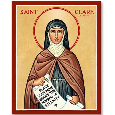 Saint Clare of Assisi Wood Icon - My Scriptorium
