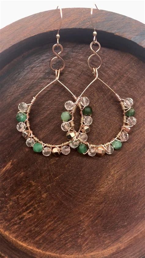 Raw emerald earrings hoop set 14k rose gold emerald green earrings 25th ...