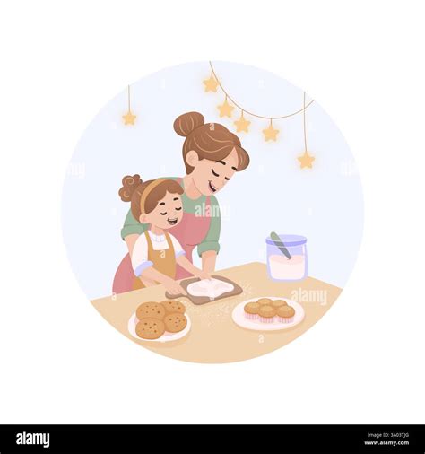 Baking together mother daughter Cut Out Stock Images & Pictures - Alamy