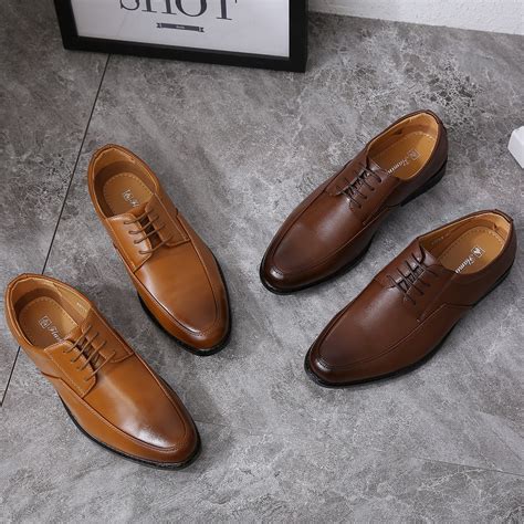 Leather shoes business men's official wedding Office Casual Shoes F5711 ...