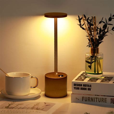 Perkisboby Rechargeable Cordless Table Lamp, 6000mAh Battery Powered ...