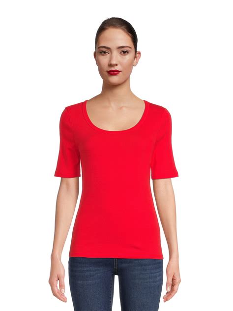 Time And Tru Women's Elbow Sleeve T-Shirt - Walmart.com