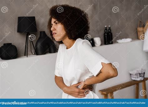 Kidney Infection Pyelonephritis Urinary Tract Infection. African American Woman Feel Backache ...