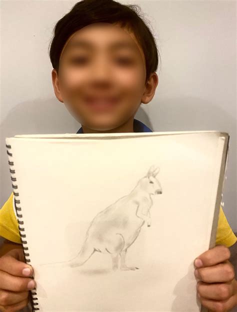 Real - life kangaroo drawing by Tayson
