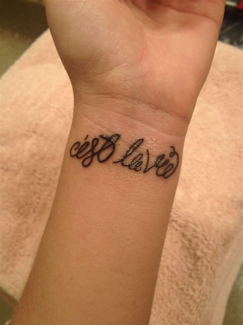 first tattoo. c'est la vie which means such is life. ️ ️ | Tattoo fonts ...