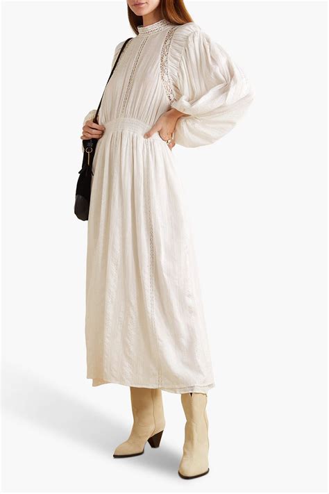 MARANT ÉTOILE Jaena lace-trimmed embroidered cotton-blend gauze maxi ...