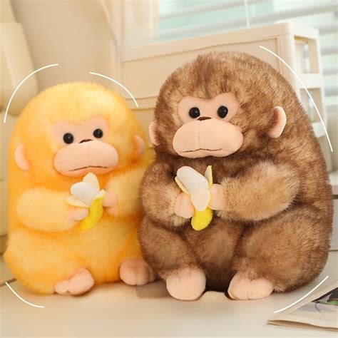 2 Pack Big Monkey Stuffed Animal Set with Banana,Mom and Baby Stuffed ...