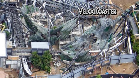 VelociCoaster Construction Update – Full Trains on Track, Raptor Eggs and Entrance Framing : r ...