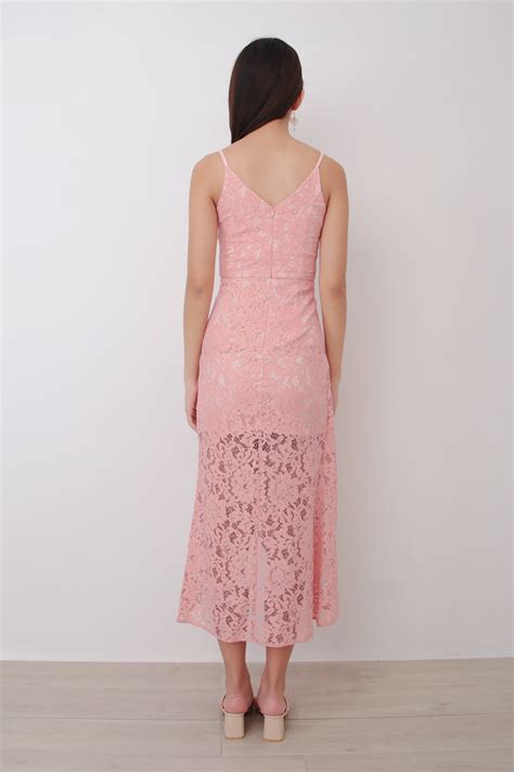 Romance Lace Dress in Pink - romantic lace dress