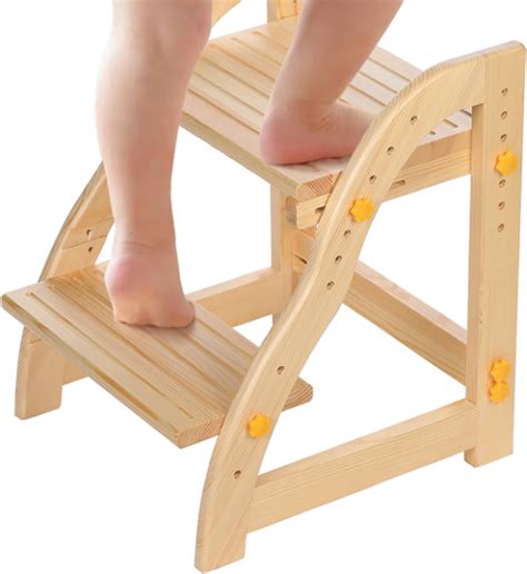 Amazon.com: Bilque Wood Step Stool for Toddlers & Kids - 2-Level Toddler Step Stool with Handles ...