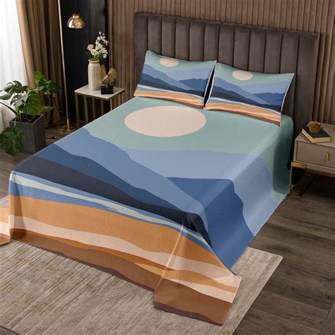 Erosebridal Mountain Moon Quilt Set,Contemporary Aesthetic Coverlet Set ...