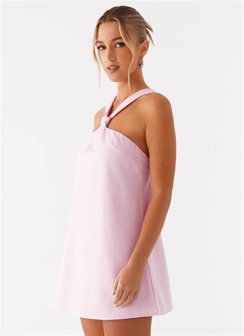 Keira Linen Mini Dress - Pink – Peppermayo US