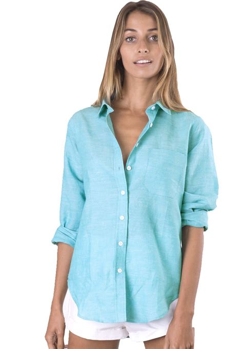 Linen Blue Blouse at Nelson Roberto blog