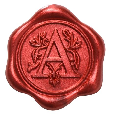 Metallic Red Letter Wax Seal Stickers - 50Pcs Initial Alphabet A