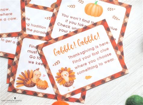 Free Printable Thanksgiving Scavenger Hunt - - Worksheets Library