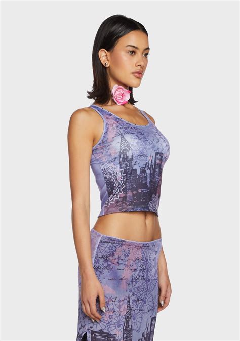 Delia's City Graphic Print Tank Top - Purple - Dolls Kill