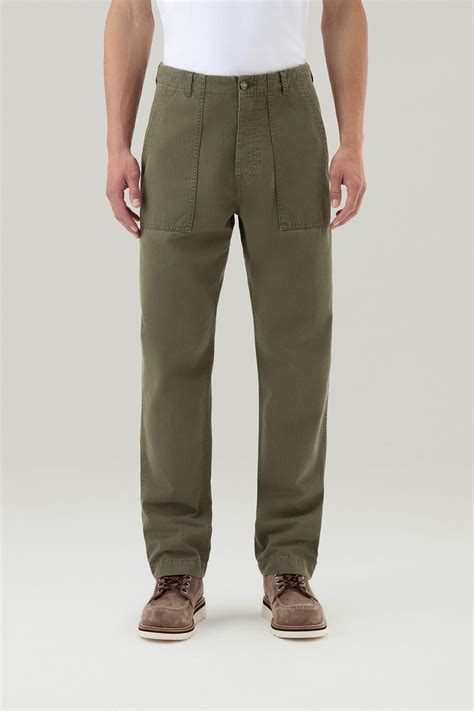 Men's Fatigue Pant in Pure Cotton Green | Woolrich USA
