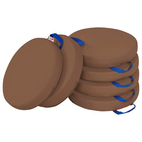 Floor Cushions, Round, Flexible Seating, 6-Piece, Color: Chocolate ...