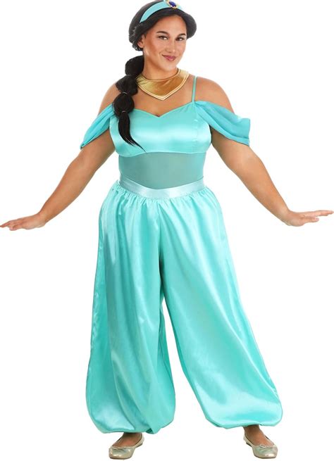 Amazon.com: Disney Aladdin Jasmine Costume Plus Size, Women's Jasmine ...