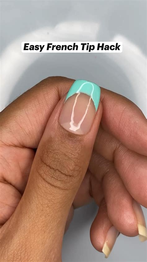 Easy french tip hack nail art hack for diy french manicure you can do ...
