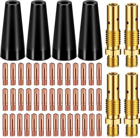 Therwen 48 Pcs Flux Core Gasless Nozzle Tips Kits KP1939-1 Flux Core ...