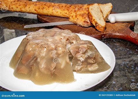 Pork Foot Jelly, Pork Collagen Known As (Pork Cheese) or Salty Pork ...