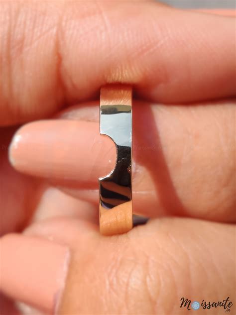 14K Solid Gold Cigar Wedding Band Ring, Unique 4mm Wide Cut Out Design, Perfect for a Wedding ...