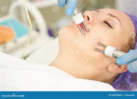 Dermatology Anti Age Treatment. Microcurrent Medicine Procedure Stock ...