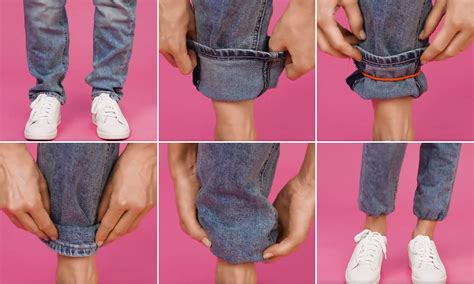 Clothing hack reveals how to turn up your jeans using a hair tie ...