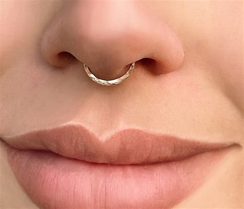 Lotus Septum Rose Gold, Diamond Septum Nose Ring, Hinged Segment Gold ...