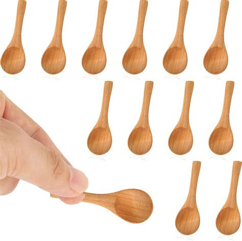 ARROMI 12PCS Small Wooden Spoons, Small Wooden Teaspoons, Wooden Honey ...