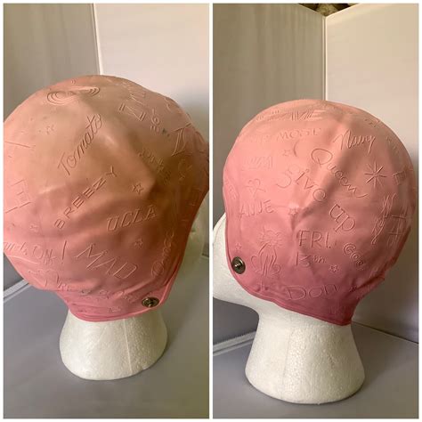 Rare Vintage 50s Pink Teenage Slang Rubber Swim Cap R… - Gem