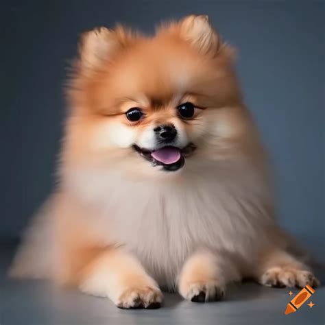 Pomeranian dog with a white coat on Craiyon