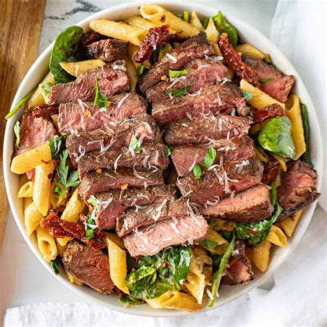 Steak Pasta with Creamy Garlic Sauce Recipe