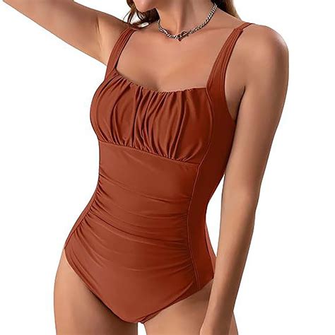 YanHoo Women's One Piece Tummy Control Swimsuits Slimming Bathing Suit ...