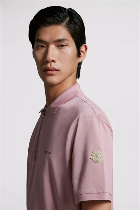 Pink Zip-Up Polo Shirt - Polos & T-shirts for Men | Moncler HK