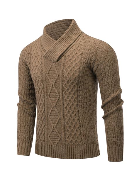 Mocha Brown Cable Knit Jumper for Men