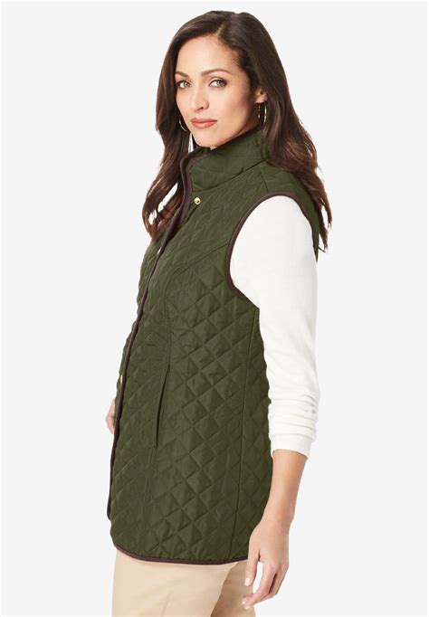 Ladies' Quilted Vest, Soft Camel | Jessica London