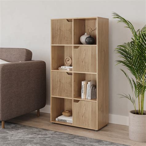 8-Cube Shelving Unit With Wooden Doors - Urbnliving