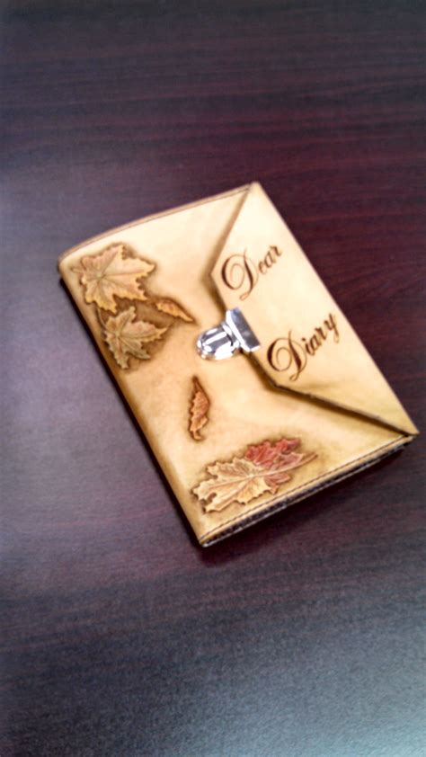 Leather Maple Leaf "Dear Diary" Journal Cover | Maker Marketplace