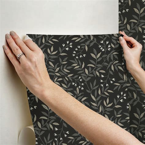 NU6431 - Olivia Black Peel and Stick Wallpaper - by NuWallpaper