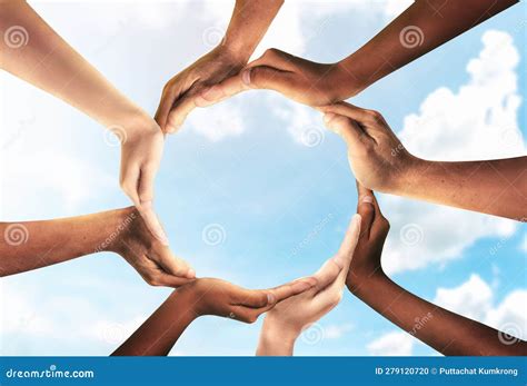 Symbol and Shape of Circle Created from Hands.the Concept of Unity ...