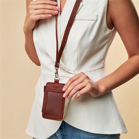 Personalized Id Holder,leather Id Badge Holder,leather Id Tag,leather Id Card Holder,leather Id ...